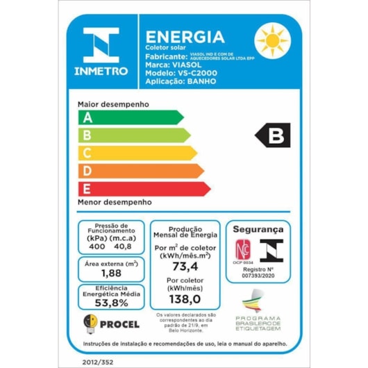 Coletor Solar De Cobre com 7 tubos G2 Maxime Komeco 200x100cm - Imagem principal - 1c6368a0-2165-490d-a8c5-a289603f2ba9