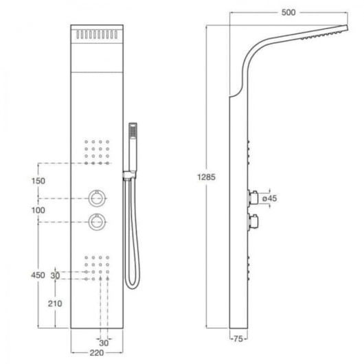 Coluna de Banho Hidromassagem Essential Cromado Roca - Imagem principal - 9e386a46-c30d-430c-9dbe-38ec64dddf89