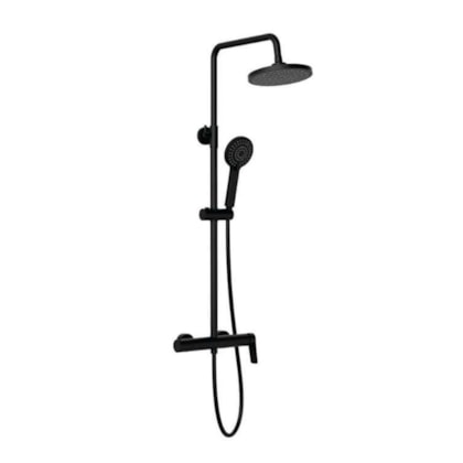 Coluna De Chuveiro Com Monocomando E Ducha Manual Vega Matte Black Roca