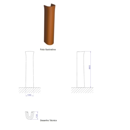 Coluna Para Lavatório Izy Ravena Aspen Caramelo Deca