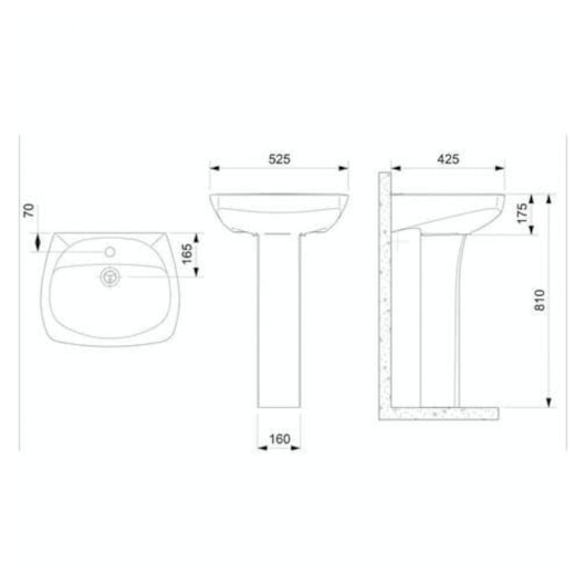 Coluna Para Lavatório Thema Cinza Platina Celite - Imagem principal - a3275e9b-e725-4664-a443-2f15a610ebf0