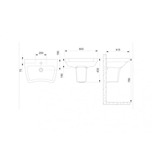 Coluna Suspensa Para Lavatório Acesso Branco Celite - Imagem principal - e16e1e94-8507-4f7c-be36-c6630aade5c8