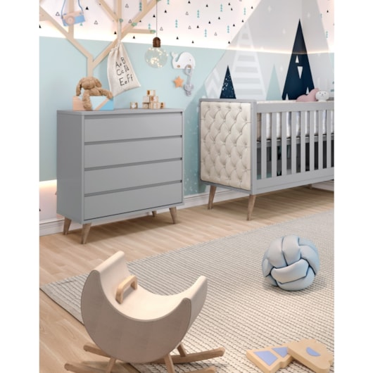 Cômoda Lorena 4 Gavetas Cinza Fosco Carolina Baby - Imagem principal - ebac940b-db80-4676-a413-d1aa5d4931a5