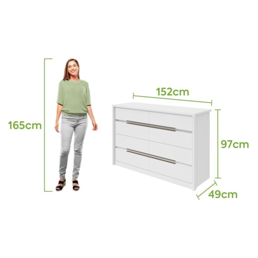 Cômoda Urban Branca Móveis Lopas - Imagem principal - c1b15828-61ce-4003-83fb-44bcd665645b