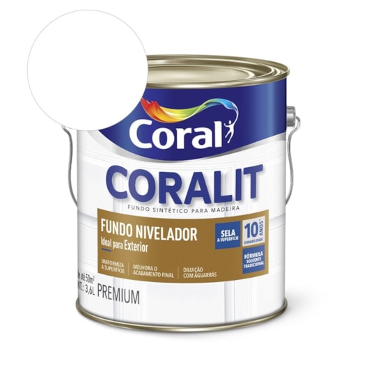 Complemento Esmalte Coralit Fundo Nivelador Branco Fosco Coral 3.6L - Imagem principal - 32379830-86d6-486c-b8cc-0c0584df21b6