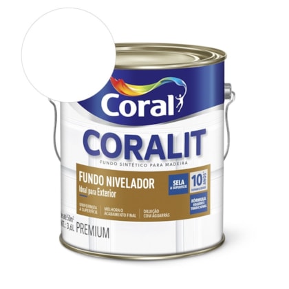 Complemento Esmalte Coralit Fundo Nivelador Fosco Branco 3.6l Coral