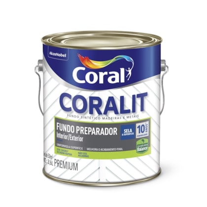 Complemento Esmalte Coralit Fundo Preparador Balance Fosco Branco 3.6l Coral