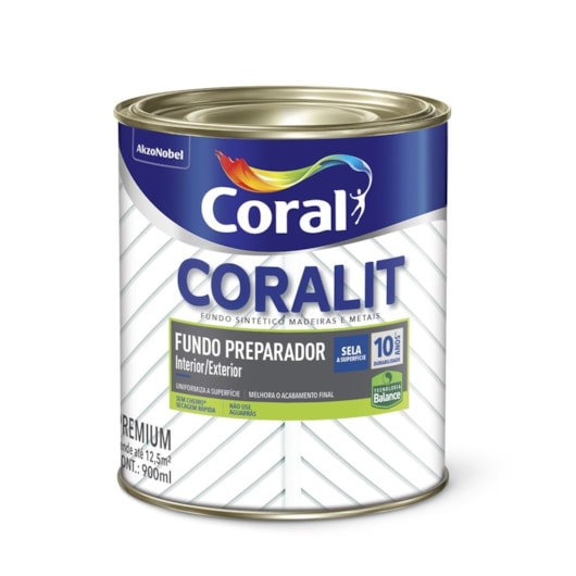 Complemento Esmalte Coralit Fundo Preparador Fosco Branco 900ml Coral - Imagem principal - 97168e6d-59c0-46a4-a0d5-34036b252540