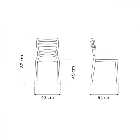 Conjunto 4 Cadeiras Sofia Grafite Tramontina - Imagem principal - 57f6af7a-9ac1-4737-8ac3-cd34ba30fd0c