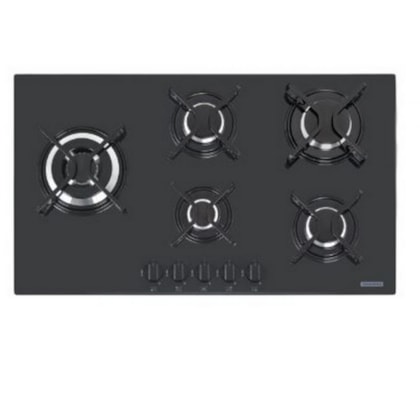 Cooktop A Gás 5 Bocas Side Plus 5gg Tri 90  94709/301 Bivolt Vidro Preto Tramontina