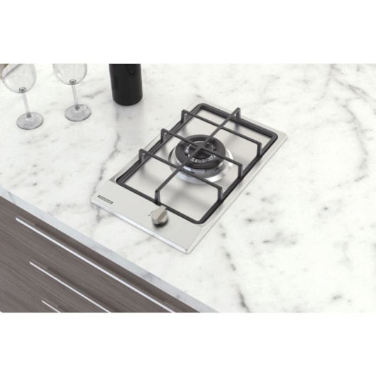 Cooktop a Gás Dominó em Aço Inox e Trempes em Ferro Fundido com Acendimento Superautomático 1 Queimador Tramontina - Imagem principal - 0da50c86-a4be-4899-85ae-0de3efd445cf