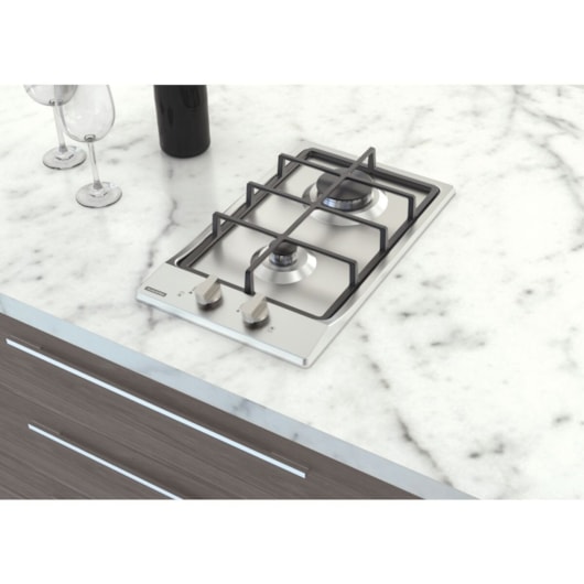 Cooktop a Gás Dominó em Aço Inox e Trempes em Ferro Fundido com Acendimento Superautomático 2 Queimadores Tramontina - Imagem principal - 3067314e-1846-4292-9a89-37ef26bd63b3