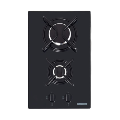 Cooktop a Gás Dominó em Vidro Temperado Preto com Trempes em Aço Carbono e Acendimento superautomático 2 Bocas Tramontina