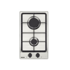 Cooktop a Gás Dominó FF 2GX 30 em Aço Inox com Trempes em Ferro Fundido e Acendimento superautomático 2 Queimadores Tramontina