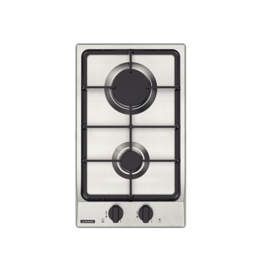 Cooktop a Gás Dominó FF 2GX 30 em Aço Inox com Trempes em Ferro Fundido e Acendimento superautomático 2 Queimadores Tramontina - Imagem principal - 6223242f-8a85-4c54-923c-992da8f28c9d