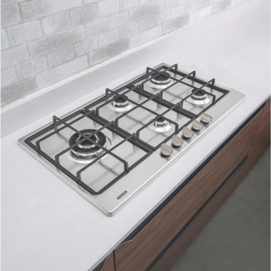 Cooktop A Gás Penta Plus 5 Bocas Inox e Ferro Fundido Tramontina - Imagem principal - a6715f5a-ba8e-440d-ac4b-57e074a1fe27