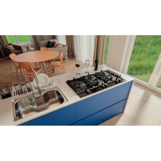 Cooktop À Gás Penta Safestop 90 Acen Superautomatico Tramontina - Imagem principal - 8362eb4f-ea47-466f-ad5a-5c97b100628b