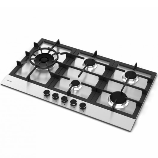 Cooktop A Gás Zurique Aço Inox Debacco 90Cm 5 Bocas - Imagem principal - 46983bc9-02e5-4655-a67e-34587c4b0176