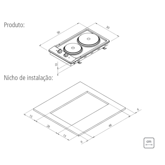 Cooktop Elétrico Dominó em Aço Inox com 2 Placas Térmicas em Ferro Fundido Tramontina - Imagem principal - 88d4563a-68d4-4f53-994a-1a603af09f06