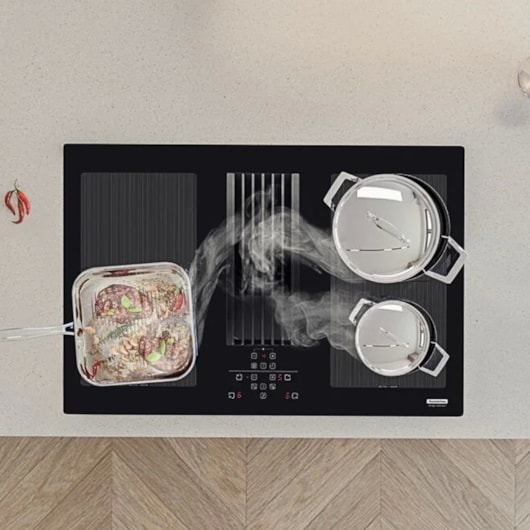 Cooktop Indução Tramontina Duo 4EI 80 Com Coifa Integrada Em Modo Depuração 220 V - Imagem principal - 462b40a6-7c57-4f95-a330-3c9d7be691a6