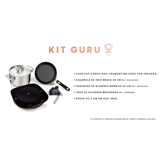 Cooktop por Indução Portátil Conectado Guru 127V + Medidores, Régua, Caçarola e Frigideira Tramontina - Imagem principal - 41fd1d7b-82d0-4792-865d-3efd45e9ebaf