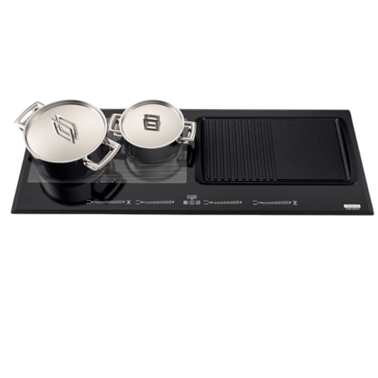 Cooktop por Indução Slim Slider Bridge 4EI 90 em Vidro Preto Tramontina  - Imagem principal - cbdc51d6-394f-494e-a3fa-797f0d82f673