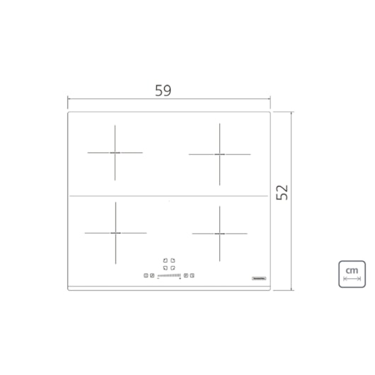 Cooktop por Indução Square Slider B 4EI 60 Vitrocerâmico com 4 Áreas de Aquecimento e Comando Touch Tramontina - Imagem principal - 76cf9d35-b3fb-4cf0-bf46-c56c1c3e4ff2