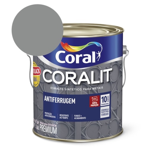 Coralit Antiferrugem Cinza 3,6l Coral - Imagem principal - a838c269-59ed-4560-b3e2-d8b3c96ab841