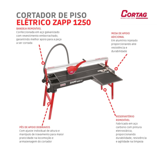 Cortador De Piso Elétrico Zapp G2 1250 220v Cortag - Imagem principal - e82d8f27-f3b0-4345-b599-1197ec84d048