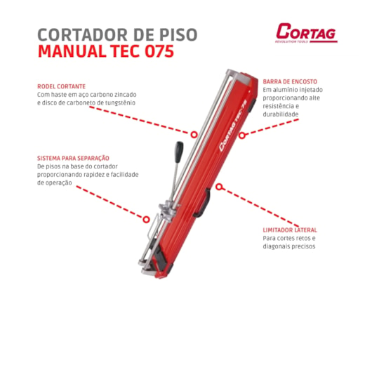 Cortador De Piso Manual Tec 075 Cortag - Imagem principal - b51617c6-2c7d-4fff-b5ad-3fd623cb97a5