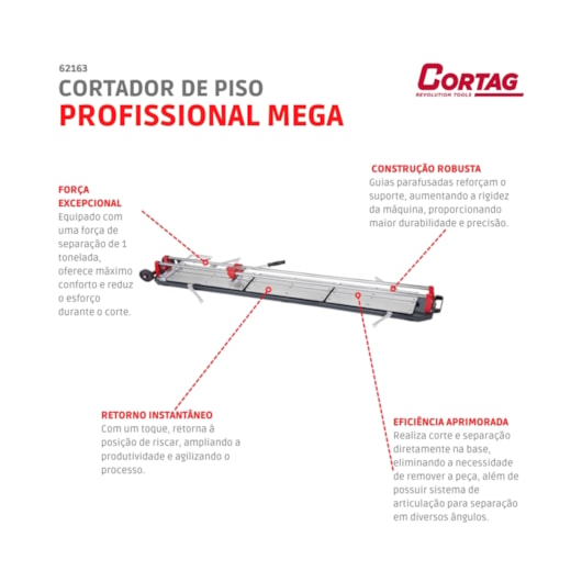 Cortador De Piso Profissional Manual Mega 180 Cortag - Imagem principal - 8e5fa56f-5d71-48f8-abc9-b6cb47f89e0c