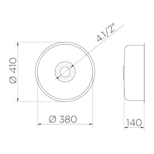 Cuba 304 com Válvula 4,5 de Embutir Alto Brilho Docol 38x14cm - Imagem principal - 1822c628-db00-415a-a6c1-dd13d7652b23