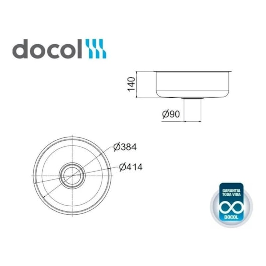 Cuba 304 Com Válvula 4,5 Embutir Alto Brilho Docol 38x14cm - Imagem principal - dcbdb867-169b-49bc-859c-194a2c0f7b0c