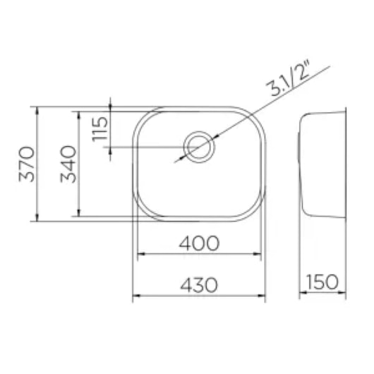 Cuba Cs0 De Embutir Polido Docol 40x34x14,5cm - Imagem principal - 6d3654a0-6fe1-465c-aeb5-a8f8698283bb