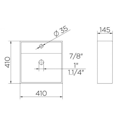 Cuba De Apoio Luxo Quadrada Com Mesa 41x41cm Branco Docol