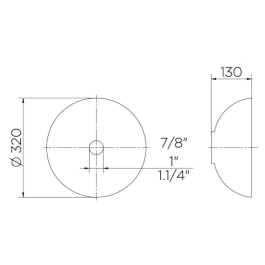 Cuba De Apoio Luxo Redonda 32x12cm Branco Docol - Imagem principal - 5bab63e2-802d-4579-adf8-7f1616dd31f9