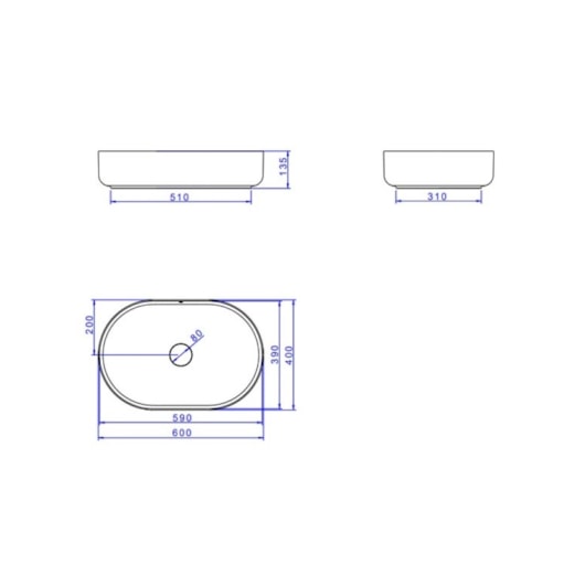 Cuba De Apoio Oval Com Mesa Slim Branco Deca 60 cm - Imagem principal - e9e54c54-e86a-44c6-be07-b1e39132d381