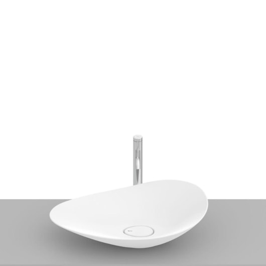 Cuba de Apoio Oval Ohtake Blanco Matte Roca 62,5x38,5cm - Imagem principal - b6584b88-e2b5-44b4-bfdf-09eca72155ef