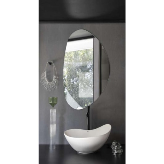 Cuba de Apoio Oval Ohtake Branco Roca 47x40,5cm - Imagem principal - 84de47f7-5d09-48b1-9848-c3f745604ebe