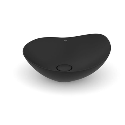 Cuba de Apoio Oval Ohtake Matte Black Roca 47x40,5cm