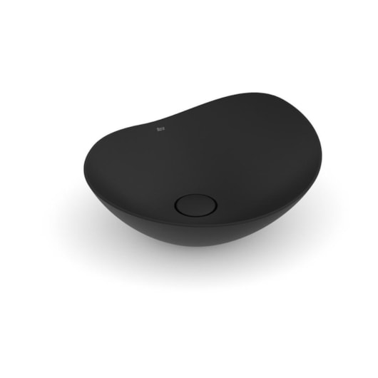 Cuba de Apoio Oval Ohtake Matte Black Roca 47x40,5cm - Imagem principal - 51cfd06c-fb49-499d-9645-5abb7147dcb1