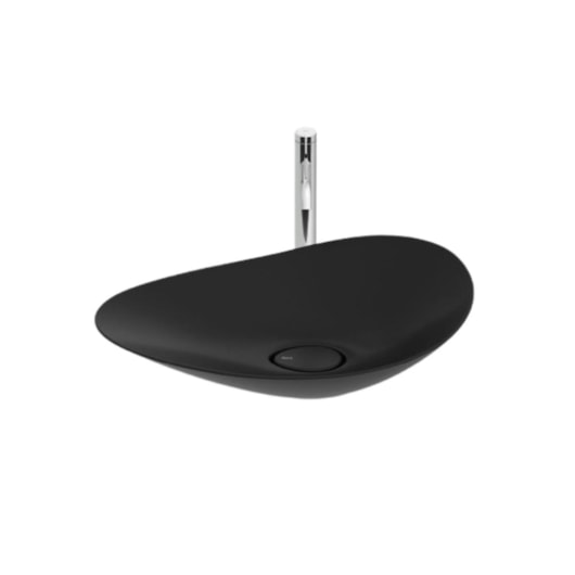 Cuba de Apoio Oval Ohtake Matte Black Roca 62,5x38,5cm - Imagem principal - 6a916871-6f72-40a0-b7ae-c6e692040811