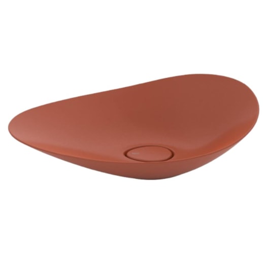 Cuba de Apoio Oval Ohtake Terracota Roca 62,5x38,5cm - Imagem principal - e00ff887-8d31-4217-a6ed-19507b18461f