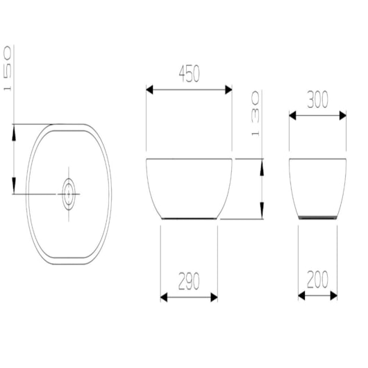 Cuba De Apoio Oval R29 Loft Branco Incepa  45x29 cm - Imagem principal - 2673eb56-fff7-4ee2-9a78-5a6e892aaf9c