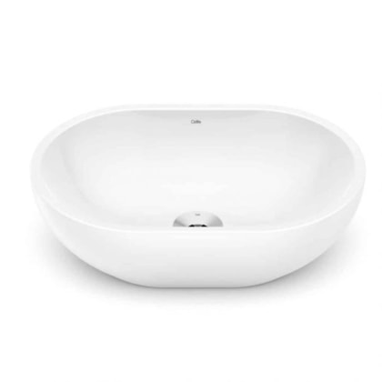 Cuba De Apoio Oval Sem Mesa Basic R3 45x30cm Branco Celite