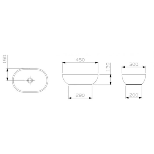 Cuba De Apoio Oval Sem Mesa Basic R3 45x30cm Branco Celite - Imagem principal - fe067d95-b34c-4917-b4d4-e46511b97499