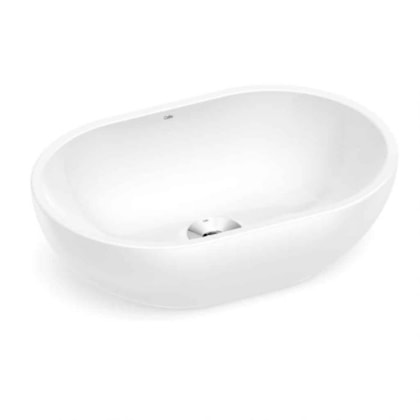 Cuba De Apoio Oval Sem Mesa Basic R3 45x30cm Branco Celite