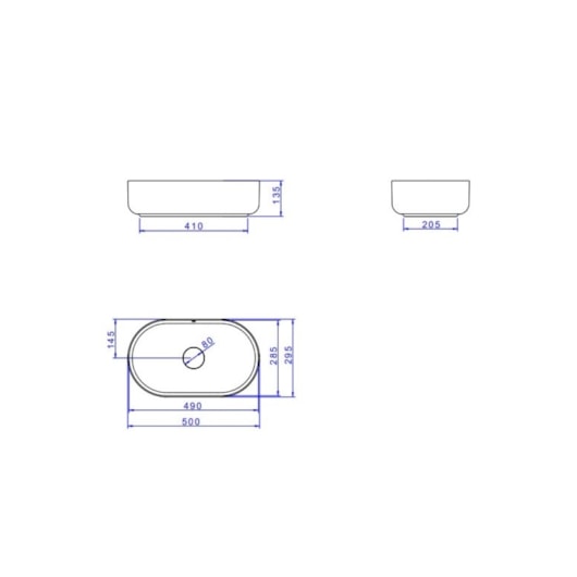 Cuba De Apoio Oval Slim Branco Deca 50cm - Imagem principal - f821e369-796b-4f28-8731-28eeaca9340d