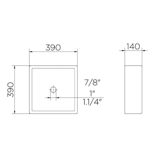 Cuba De Apoio Quadrada 39x39cm Branco Docol - Imagem principal - 585d677b-19b9-47a9-aa32-bc22c12aadc9