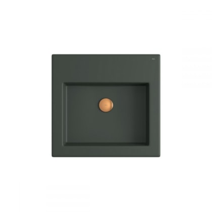 Cuba De Apoio Quadrada 43cm Com Mesa L737 Kale Green Deca